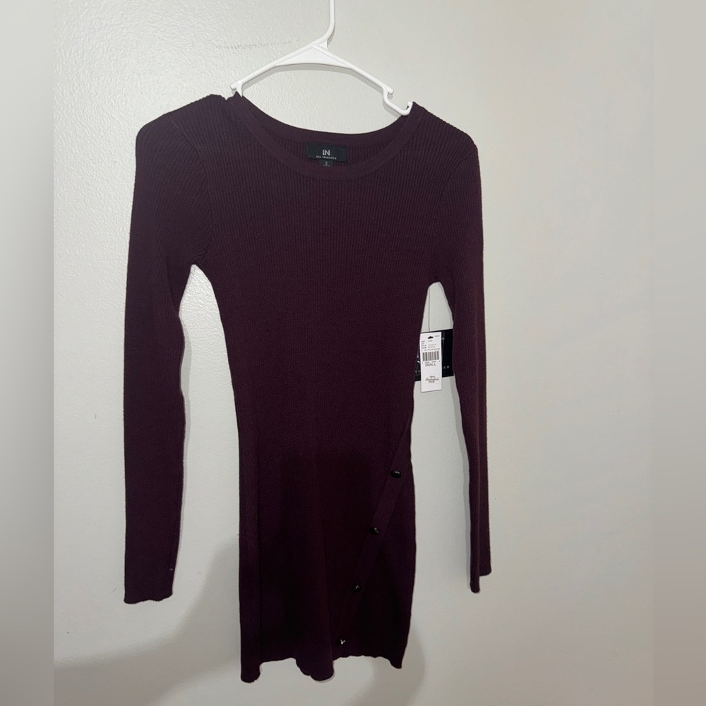 Maroon bodycon sweater dress